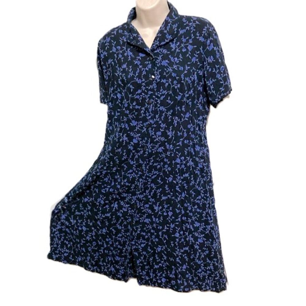 SAG HARBOR Maxi Dress Floral Cottage core Granny core Short Sleeve Womens Large